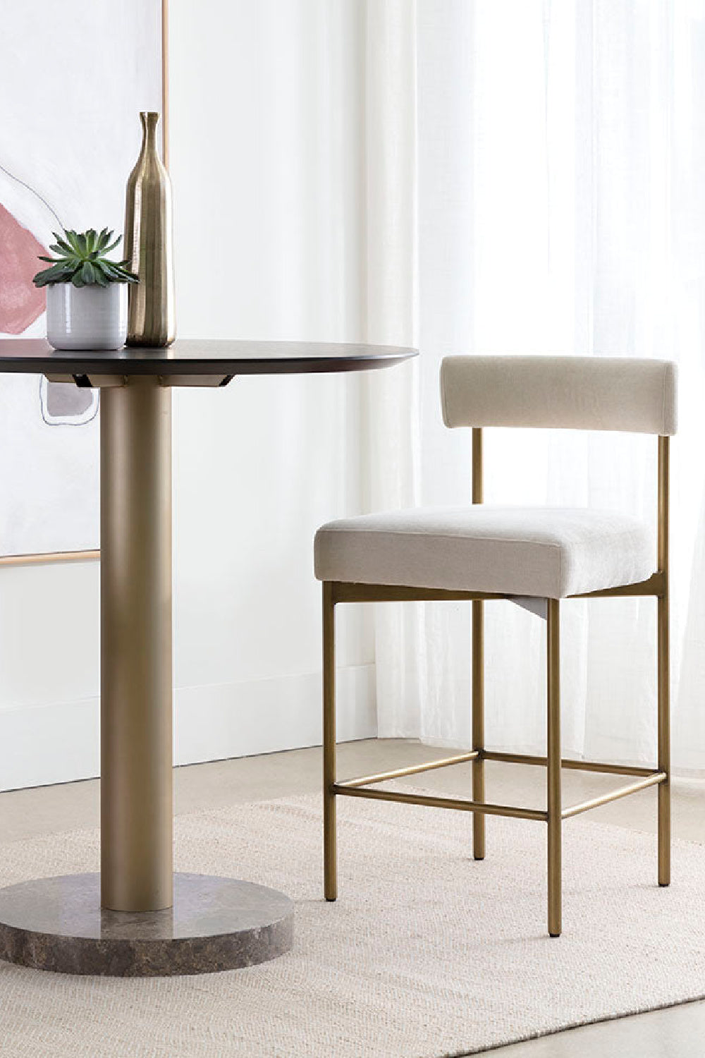 Modern European furniture - Low Back Fabric Counter Stool - www.oroa.com