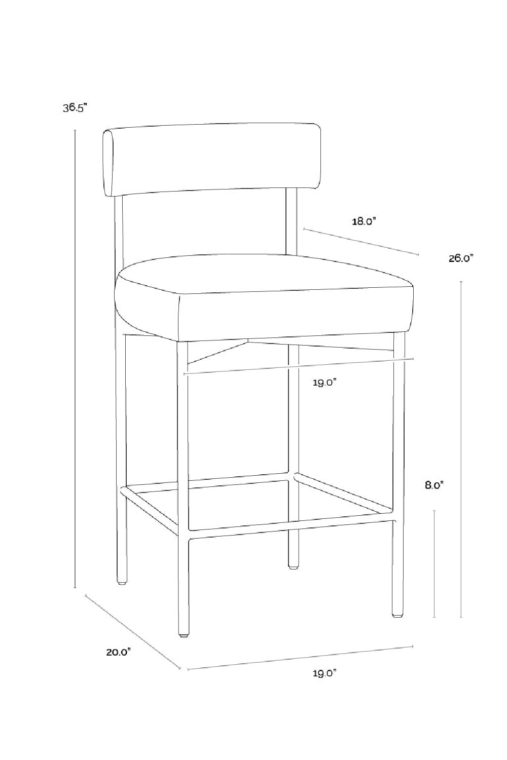Modern European furniture - Low Back Fabric Counter Stool - www.oroa.com