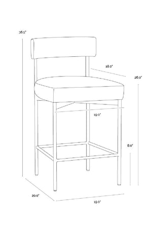 Modern European furniture - Low Back Fabric Counter Stool - www.oroa.com