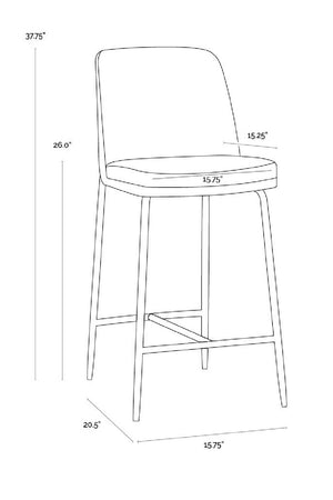 Modern European furniture - Antique Brass Fabric Counter Stool - www.oroa.com