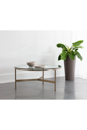   Modern European furniture - Bronze Framed Glass Coffee Table - www.oroa.com | Oroa.com