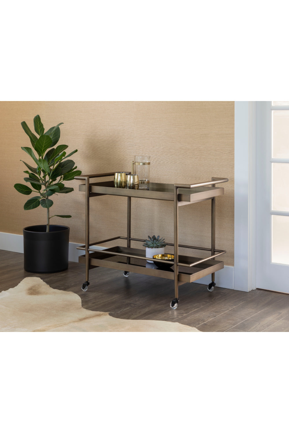  Modern European furniture - Black Glass Shelves Bar Cart - www.oroa.com | Oroa.com