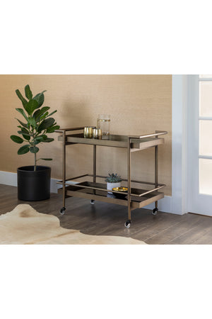   Modern European furniture - Black Glass Shelves Bar Cart - www.oroa.com | Oroa.com
