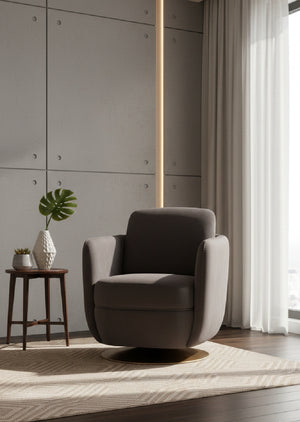   Modern European furniture - Gold Base Swivel Lounge Chair - www.oroa.com | Oroa.com