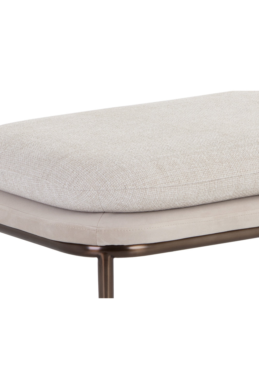 Modern European furniture - Cream Padded Bench - www.oroa.com
