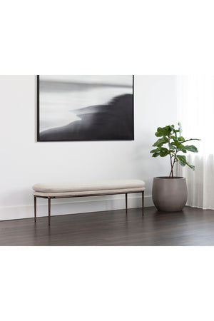 Modern European furniture - Cream Padded Bench - www.oroa.com