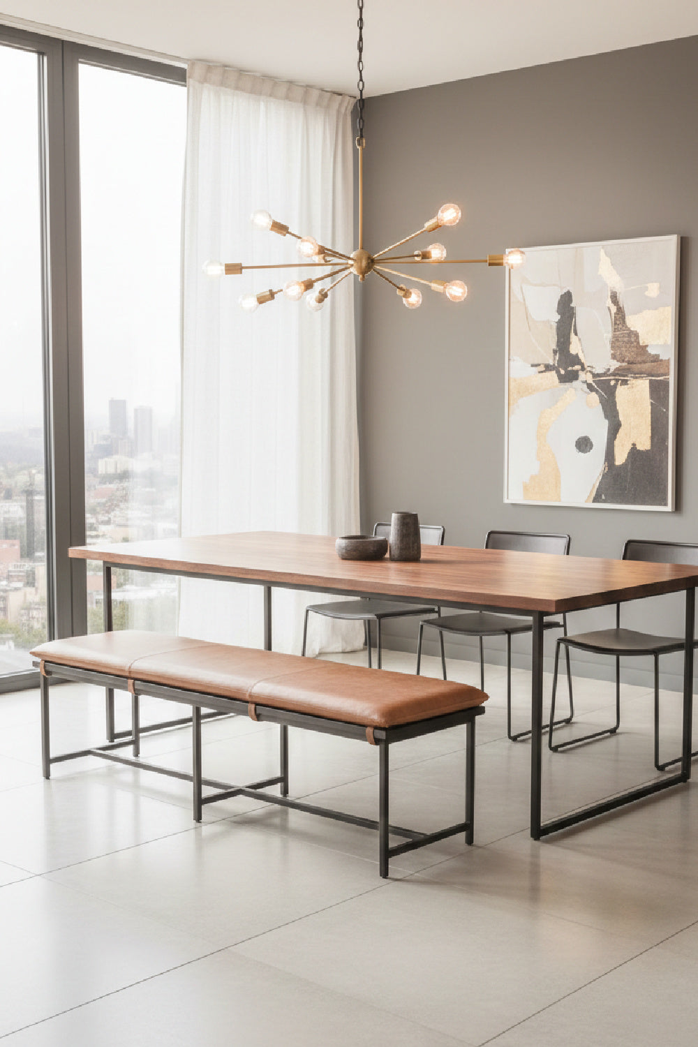   Modern European furniture - Tan Leather Bench - www.oroa.com | Oroa.com