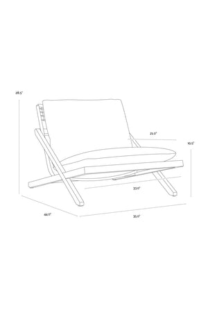 Modern European furniture - Teak Framed Indoor/Outdoor Lounge Chair - www.oroa.com