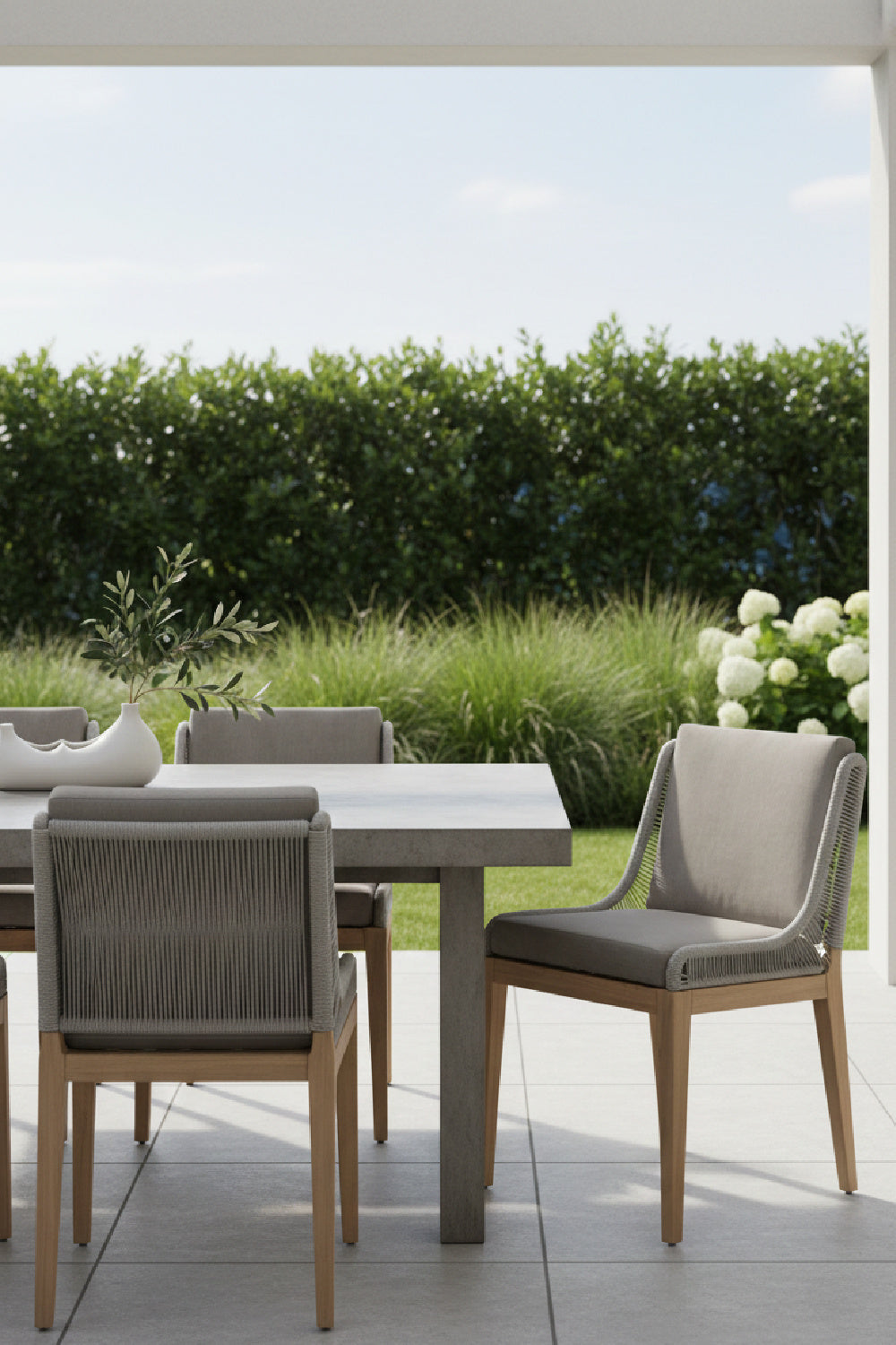 Modern European furniture - Contemporary Indoor/Outdoor Teak & Woven Dining Chair - www.oroa.com