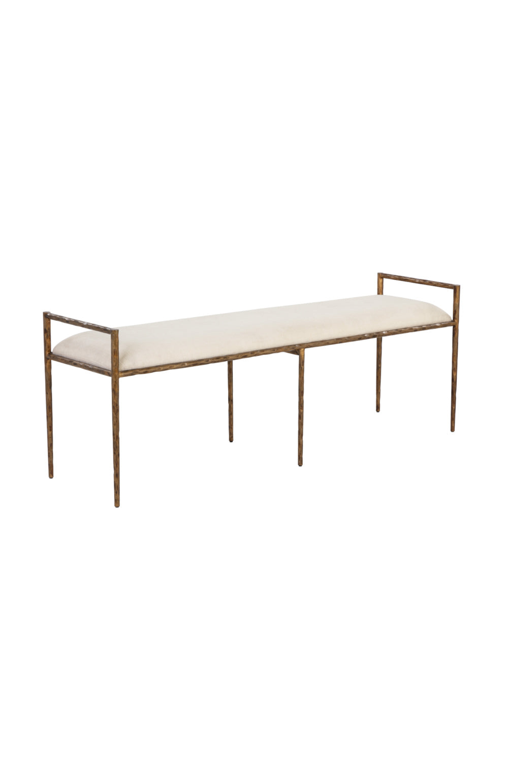 Modern European furniture - Gold Framed White Bench - www.oroa.com
