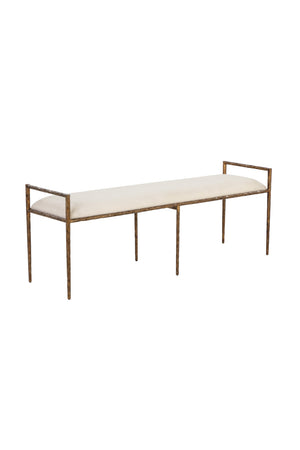 Modern European furniture - Gold Framed White Bench - www.oroa.com
