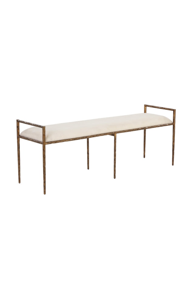 Modern European furniture - Gold Framed White Bench - www.oroa.com