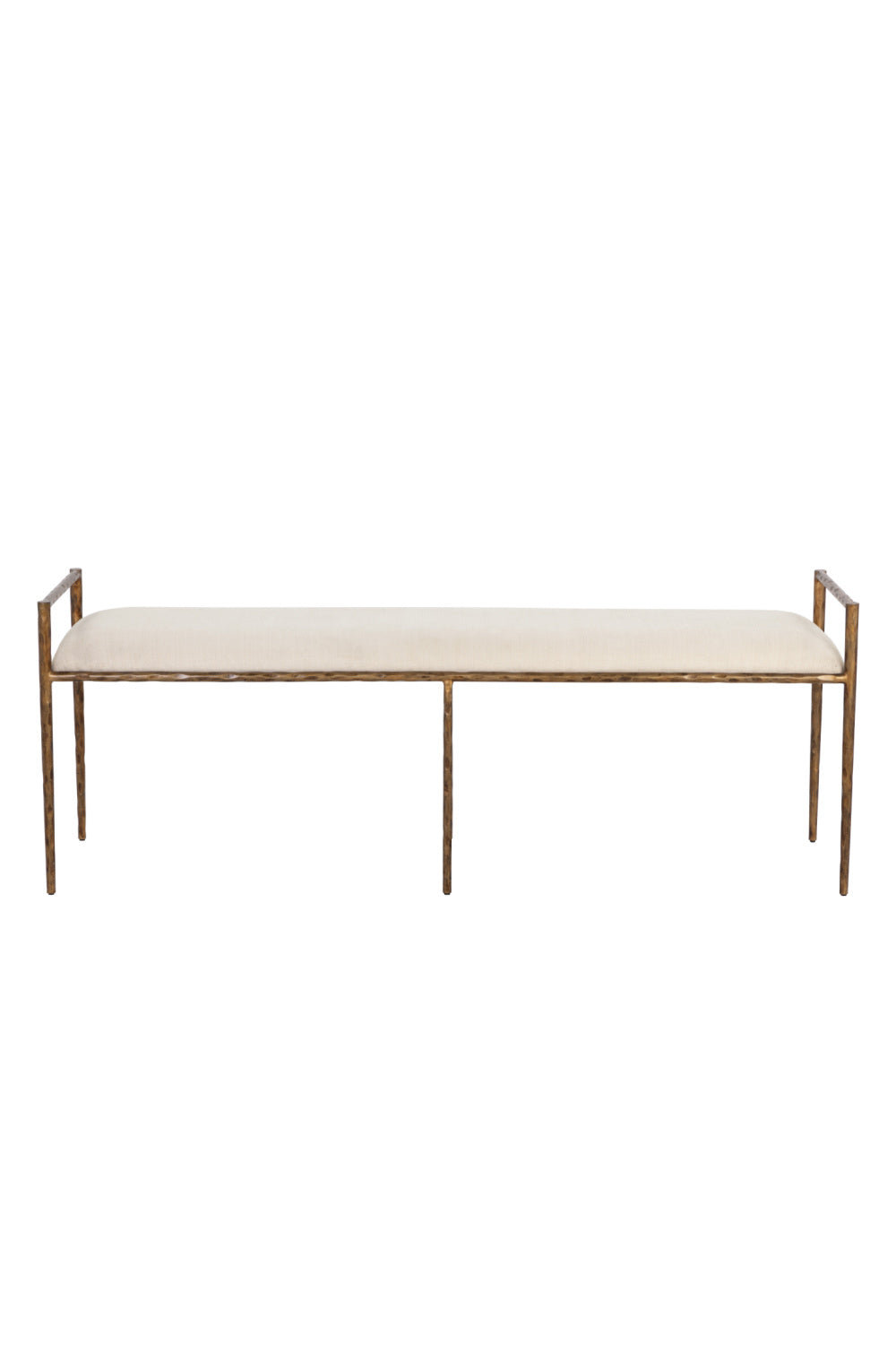 Modern European furniture - Gold Framed White Bench - www.oroa.com