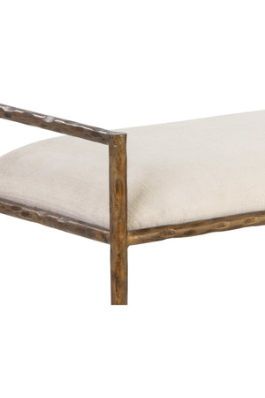 Modern European furniture - Gold Framed White Bench - www.oroa.com