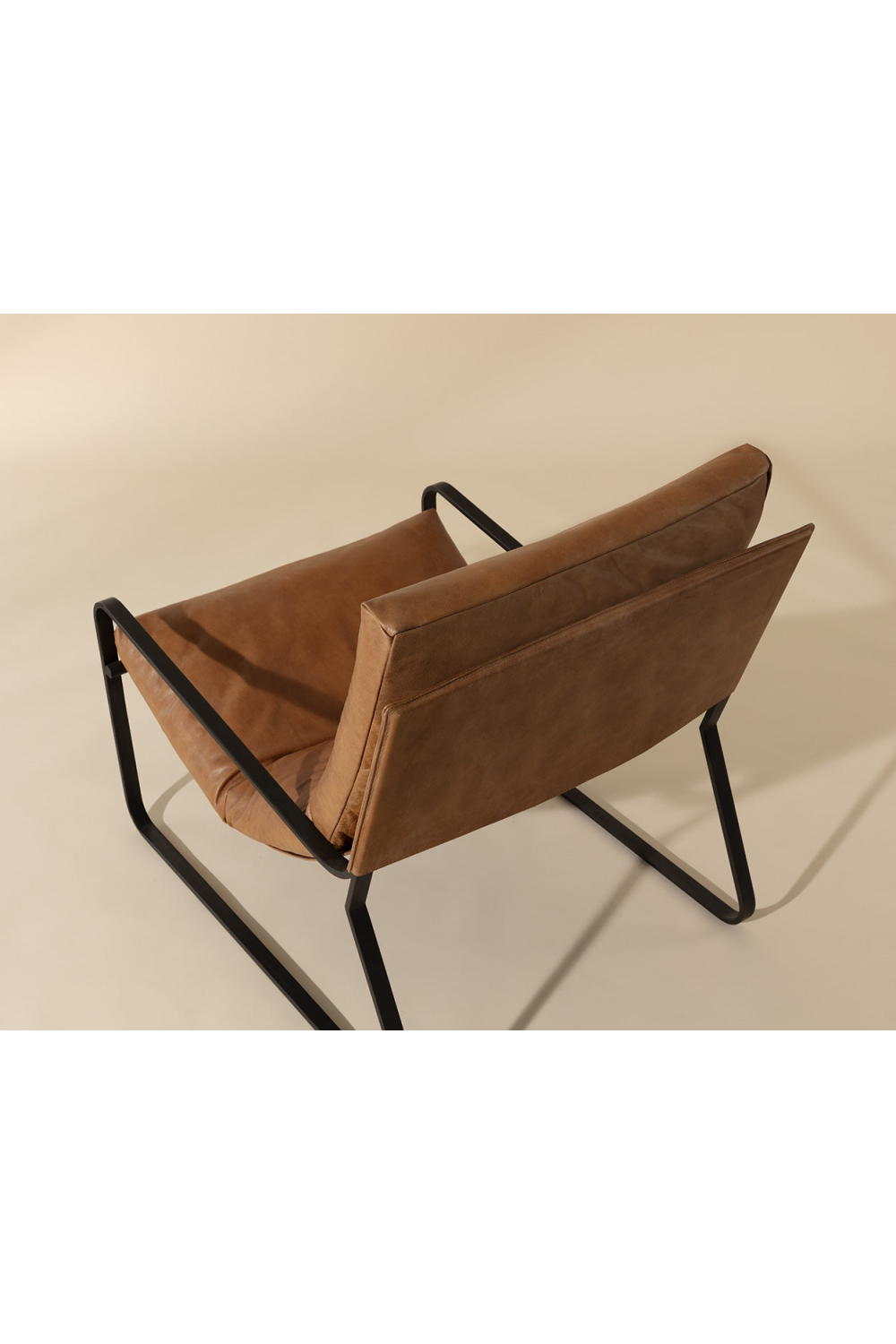 Modern European furniture - Scooped Leather Lounge Chair - www.oroa.com