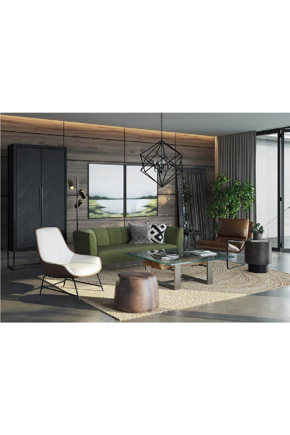 Modern European furniture - Scooped Leather Lounge Chair - www.oroa.com