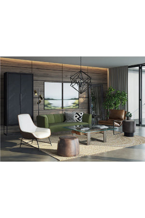 Modern European furniture - Scooped Leather Lounge Chair - www.oroa.com