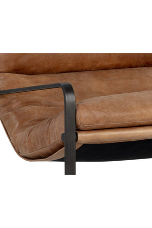 Modern European furniture - Scooped Leather Lounge Chair - www.oroa.com