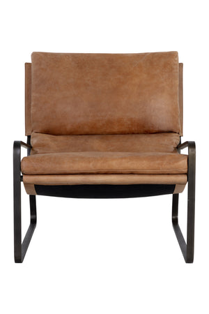 Modern European furniture - Scooped Leather Lounge Chair - www.oroa.com