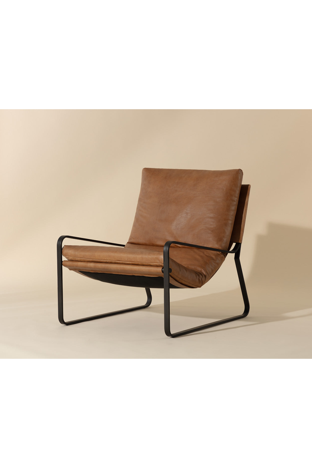 Modern European furniture - Scooped Leather Lounge Chair - www.oroa.com