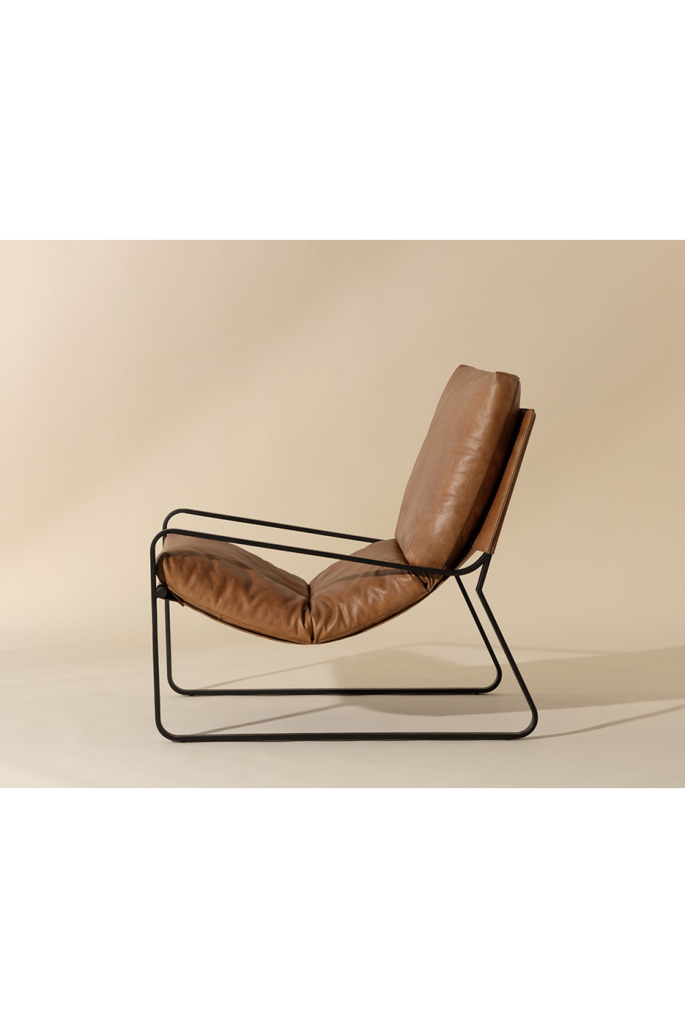 Modern European furniture - Scooped Leather Lounge Chair - www.oroa.com