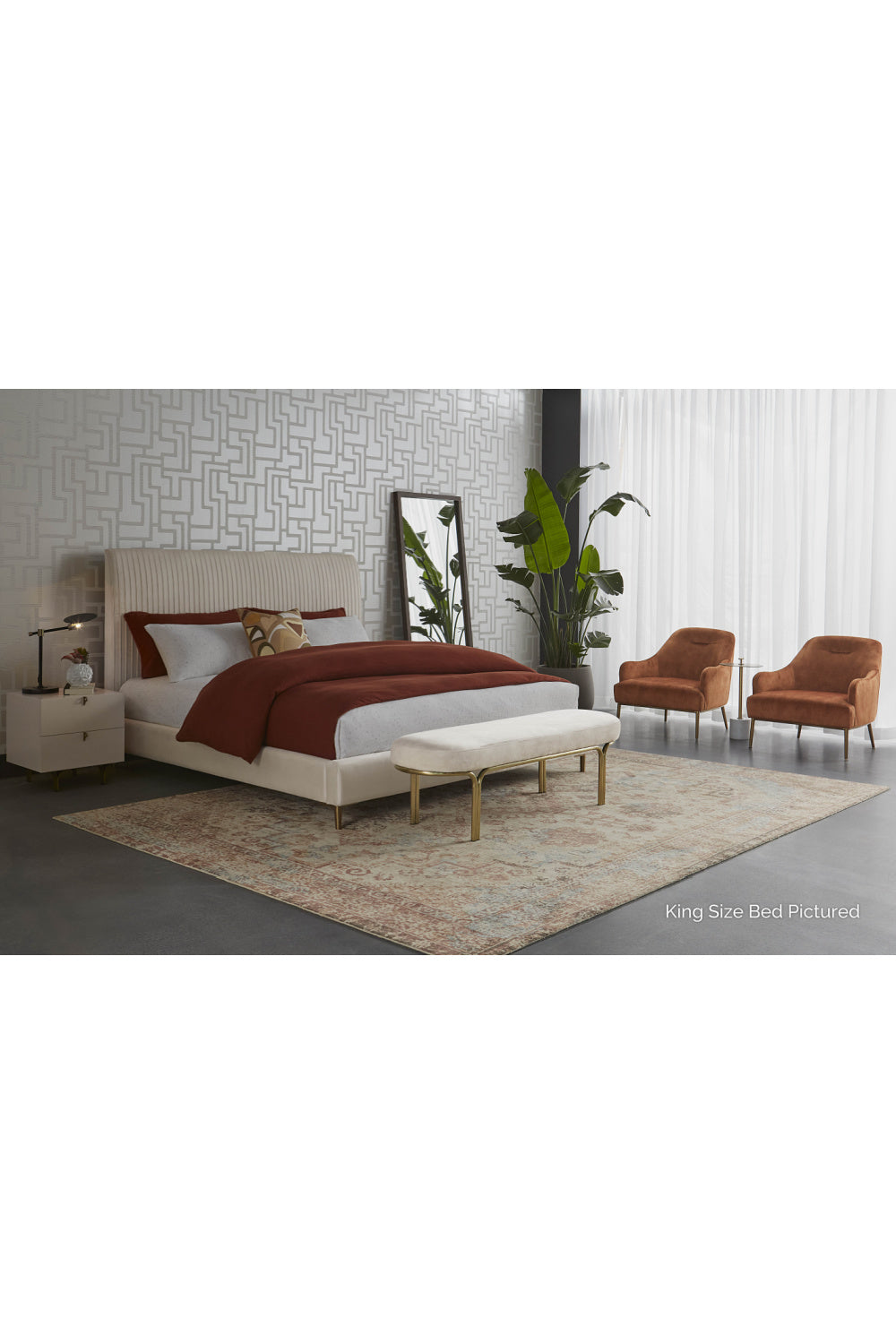 Modern European furniture - Cream Tufted Bed - www.oroa.com