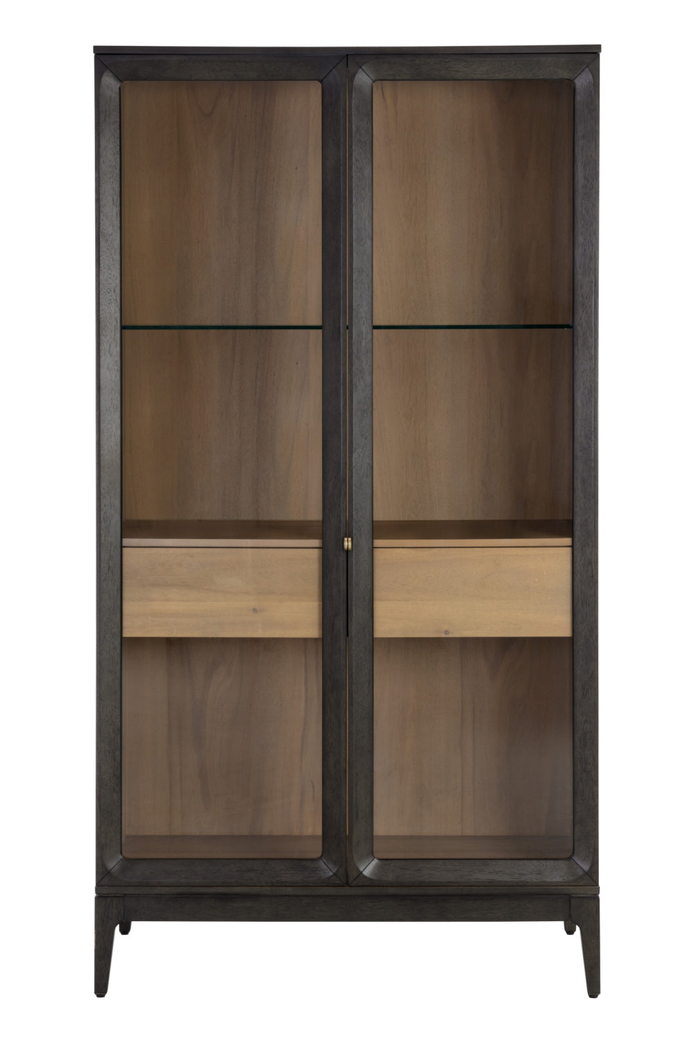 Modern European furniture - Brown Acacia 2-Door Display Cabinet - www.oroa.com