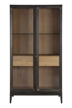 Modern European furniture - Brown Acacia 2-Door Display Cabinet - www.oroa.com