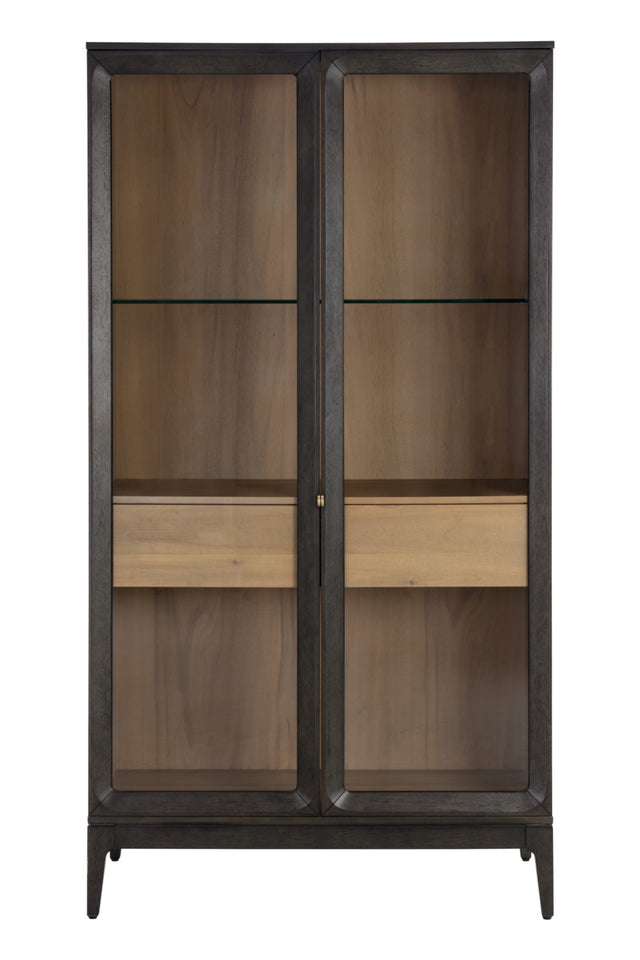 Modern European furniture - Brown Acacia 2-Door Display Cabinet - www.oroa.com