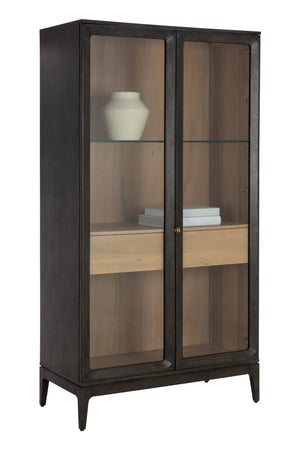 Modern European furniture - Brown Acacia 2-Door Display Cabinet - www.oroa.com