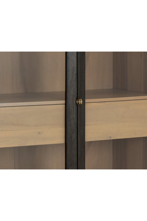 Modern European furniture - Brown Acacia 2-Door Display Cabinet - www.oroa.com
