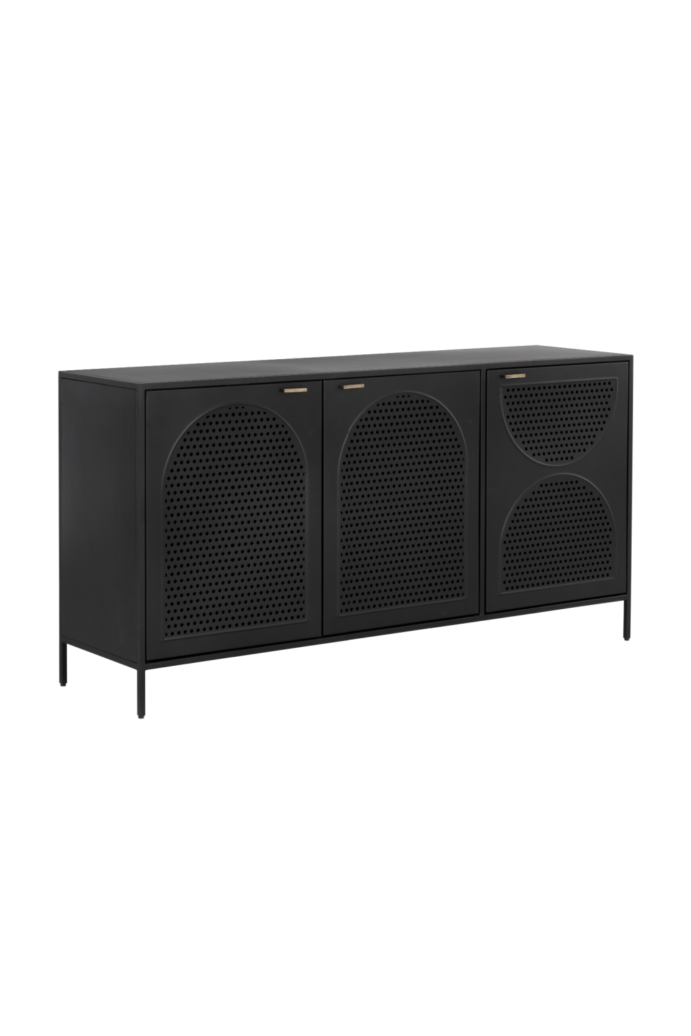   Modern European furniture - Black Perforated Metal 3-Door Sideboard - www.oroa.com | Oroa.com