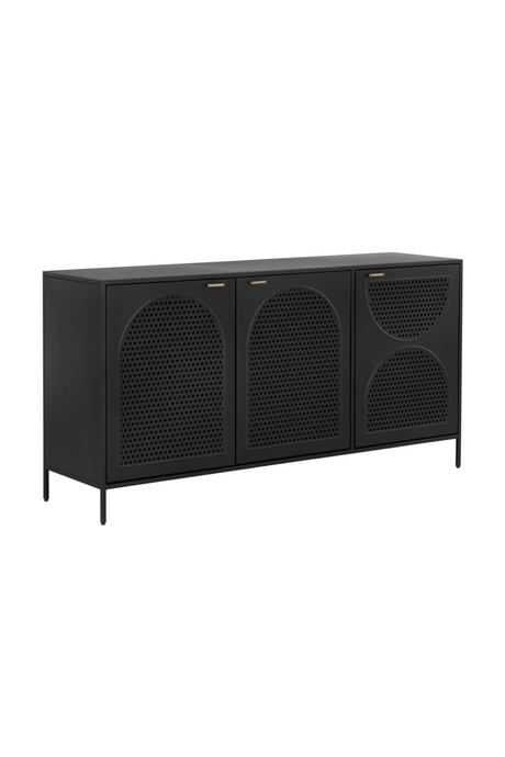   Modern European furniture - Black Perforated Metal 3-Door Sideboard - www.oroa.com | Oroa.com