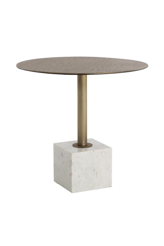 Modern European furniture - Antique Brass Marble Bistro Table - www.oroa.com