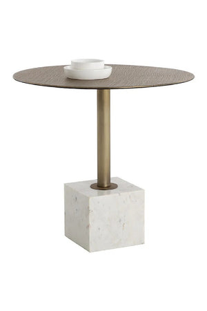   Modern European furniture - Antique Brass Marble Bistro Table - www.oroa.com | Oroa.com