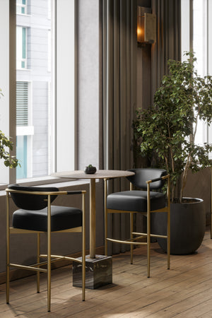 Modern European furniture - Marble Round Bar Table - www.oroa.com