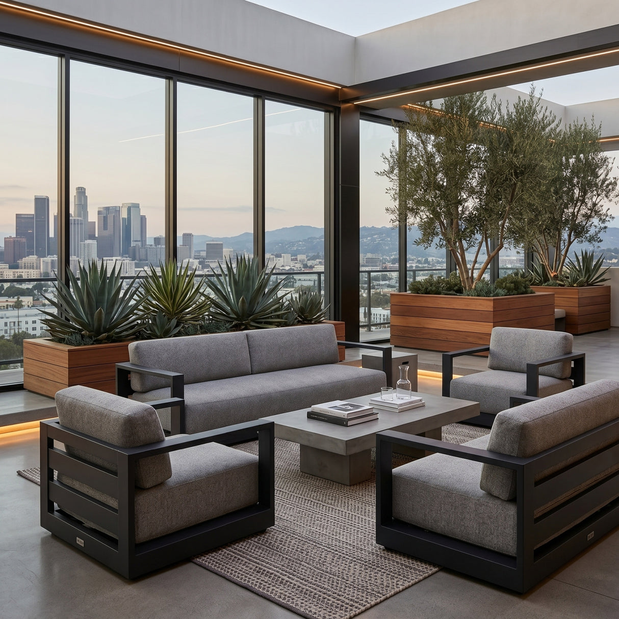   Gray Padded Outdoor Sofa | Oroa.com