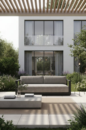 Modern European furniture - Gray Padded Outdoor Sofa - www.oroa.com