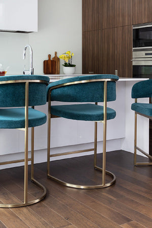 Modern European furniture - Blue Cantilevered Counter Stool - www.oroa.com