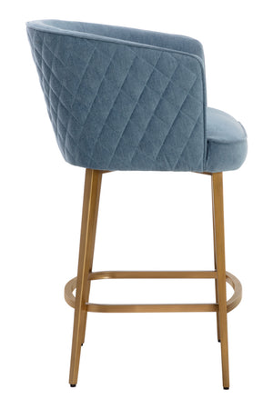 Diamond-Stitched Blue Counter Stool | Splendido Cornella | Oroa.com
