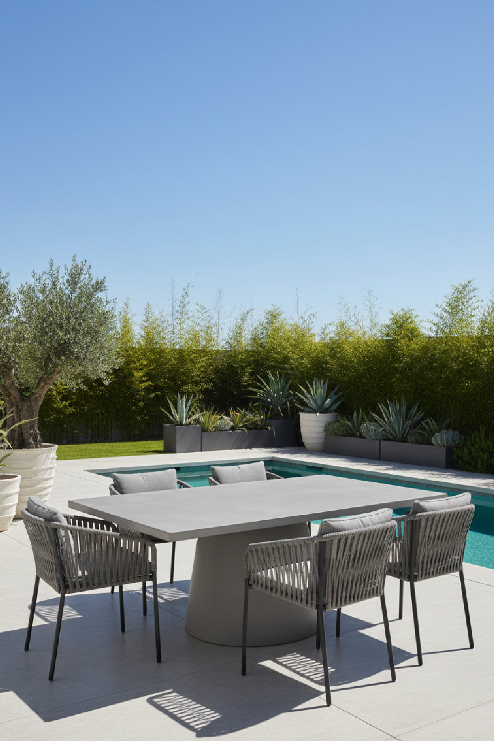 Modern European furniture - Gray Indoor/Outdoor Dining Table - www.oroa.com