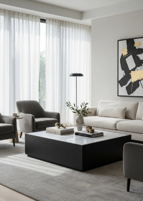   Modern European furniture - Square White Marble Coffee Table - www.oroa.com | Oroa.com