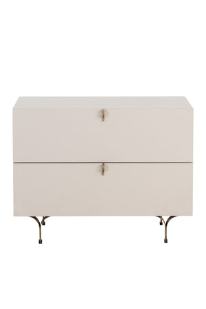 Modern European furniture - Cream Wood 2-Drawer Nightstand - www.oroa.com