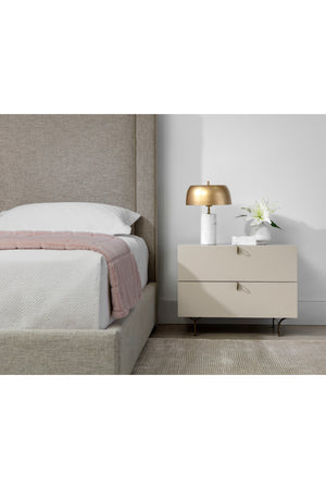 Modern European furniture - Cream Wood 2-Drawer Nightstand - www.oroa.com