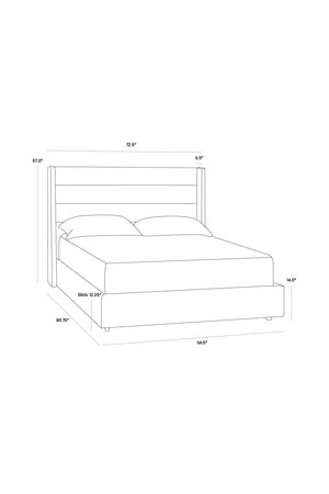 Modern European furniture - White Vertical-Tufted Queen Bed - www.oroa.com
