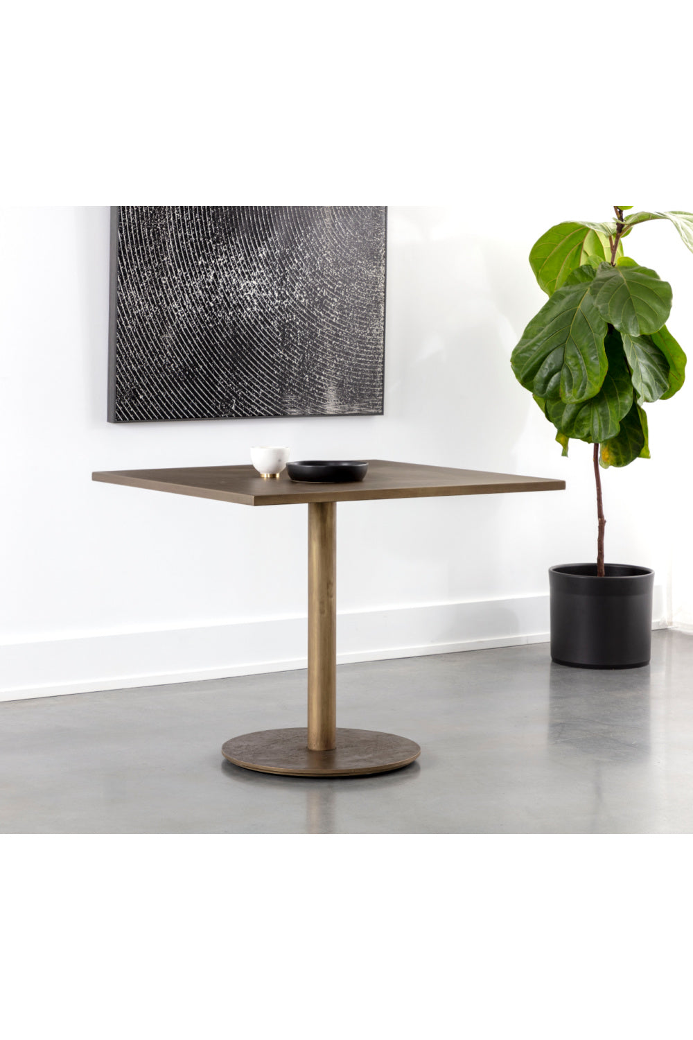Modern European furniture - Antique Brass Square Bistro Table - www.oroa.com