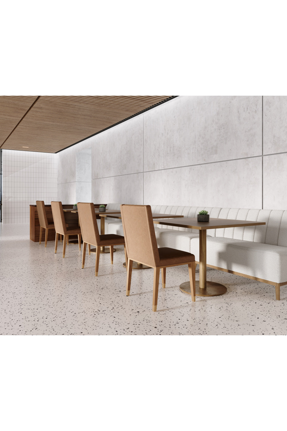 Modern European furniture - Antique Brass Square Bistro Table - www.oroa.com