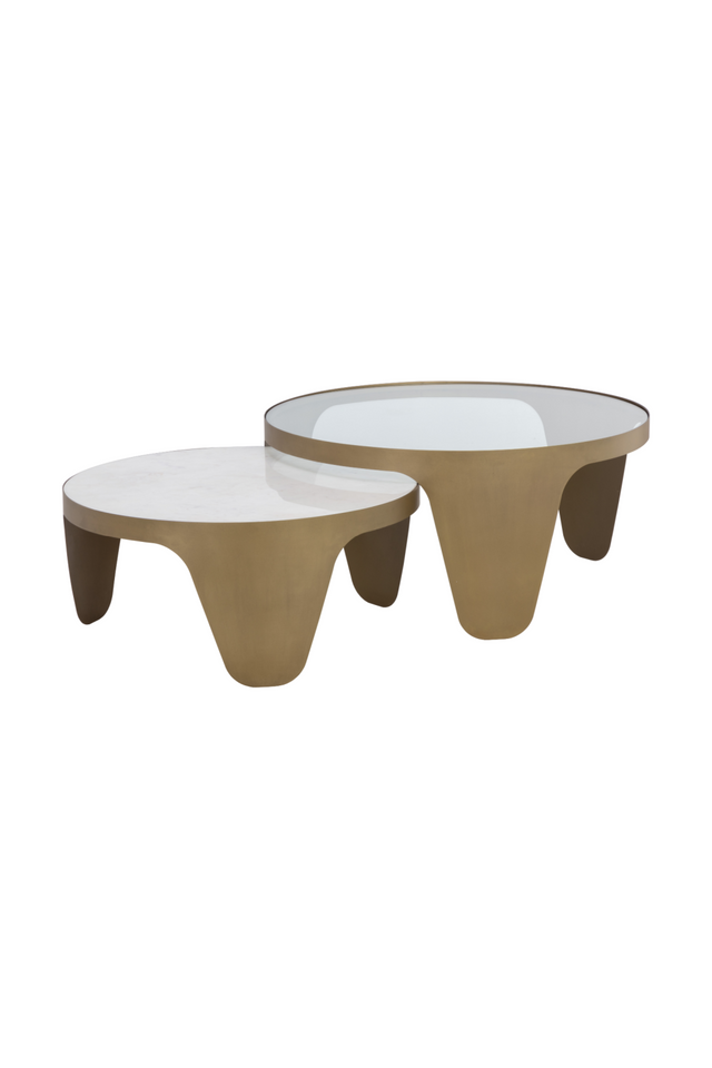 Modern European furniture - Gold Framed Nesting Coffee Tables (2) - www.oroa.com