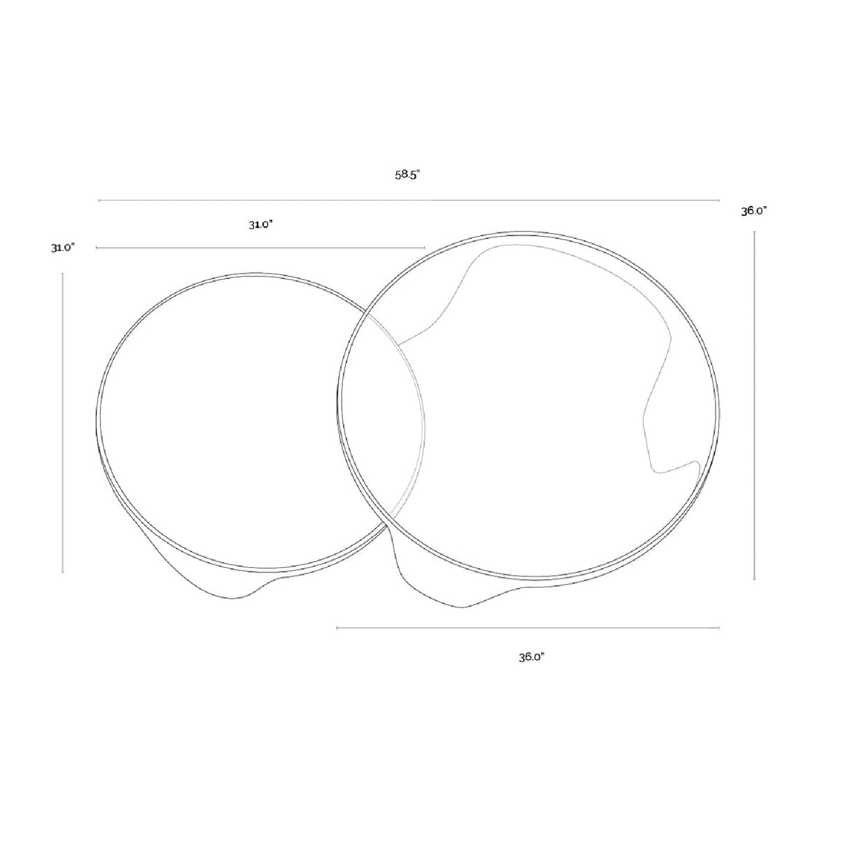   Modern European furniture - Gold Framed Nesting Coffee Tables (2) - www.oroa.com | Oroa.com