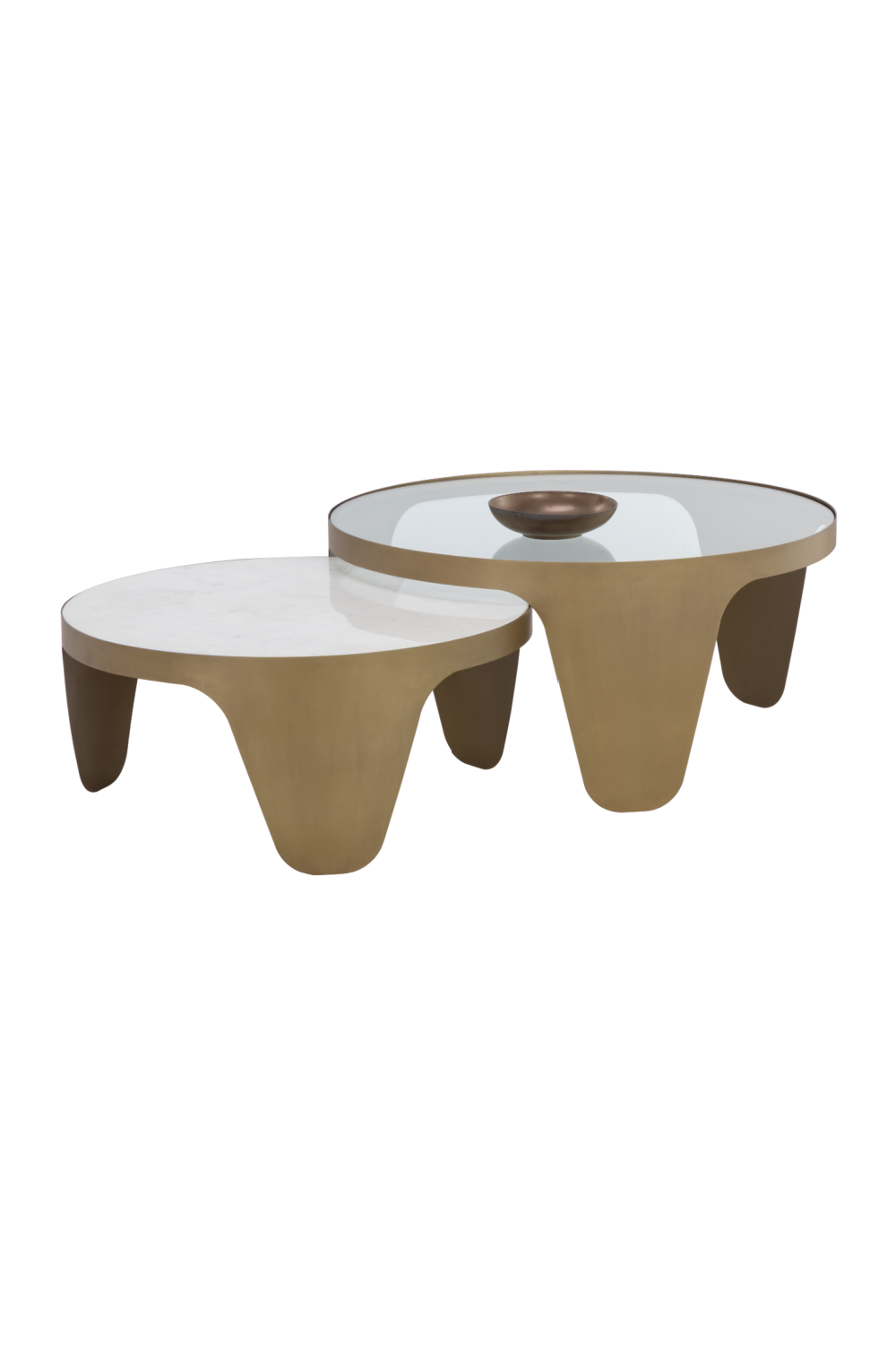   Modern European furniture - Gold Framed Nesting Coffee Tables (2) - www.oroa.com | Oroa.com